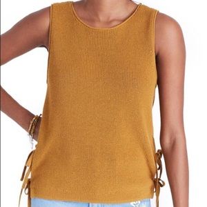 Madewell NWT side-tie sweater tank in mustard